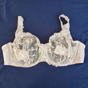 Soma Sensuous Lace Unlined Bra Size 36DDD Beige Full Coverage Underwire